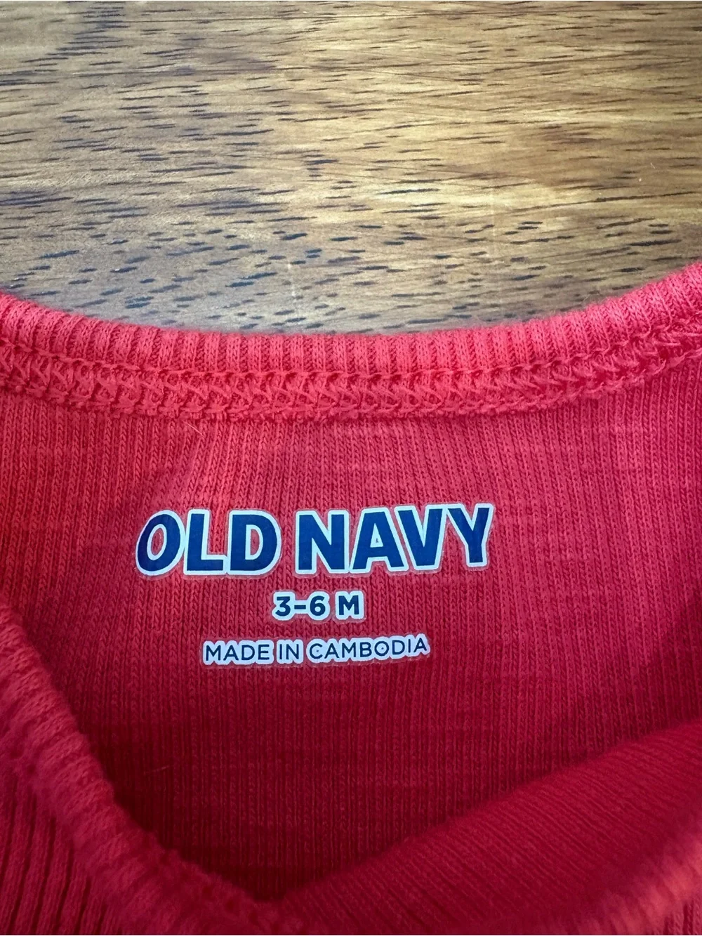 Old Navy Red Ribbed Short-Sleeve Baby Bodysuit